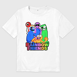 Футболка оверсайз мужская Радужные друзья персонажи игры, цвет: белый