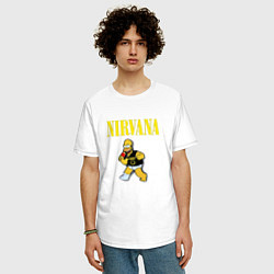 Футболка оверсайз мужская Гомер Nirvana, цвет: белый — фото 2