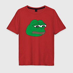 Футболка оверсайз мужская Лягушонок Пепе-Frog Pepe, цвет: красный