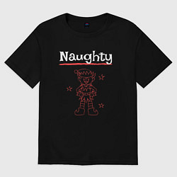 Футболка оверсайз мужская Naughty elf, цвет: черный