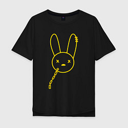 Футболка оверсайз мужская Кролик-брелок, цвет: черный