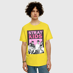Футболка оверсайз мужская Stray Kids boy band, цвет: желтый — фото 2