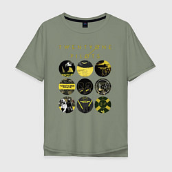 Футболка оверсайз мужская Twenty One Pilots коллаж, цвет: авокадо