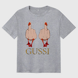 Футболка оверсайз мужская Два весёлых гуся - GUSSI - Fashion 2055, цвет: меланж