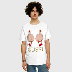 Футболка оверсайз мужская Два весёлых гуся - GUSSI - Fashion 2055, цвет: белый — фото 2