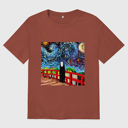 Футболка оверсайз мужская Безликий Гог, цвет: кирпичный