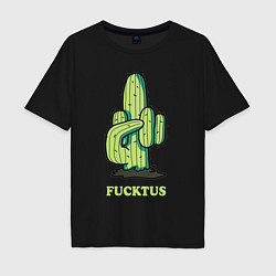 Футболка оверсайз мужская Cactus Fucktus, цвет: черный