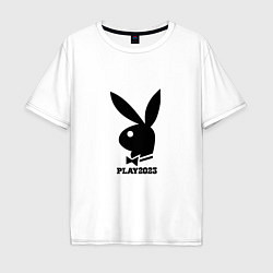 Футболка оверсайз мужская Черный кролик play2023, цвет: белый