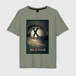 Футболка оверсайз мужская X - Files poster, цвет: авокадо