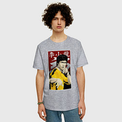 Футболка оверсайз мужская Дракон Брюс Ли, цвет: меланж — фото 2
