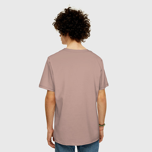 Мужская футболка оверсайз Human evolution / Пыльно-розовый – фото 4