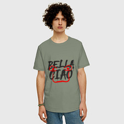 Футболка оверсайз мужская Bella ciao, цвет: авокадо — фото 2