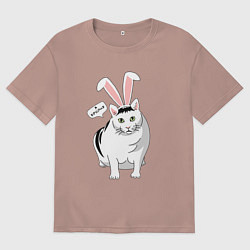 Футболка оверсайз мужская Кролик Бендер - 2023, цвет: пыльно-розовый