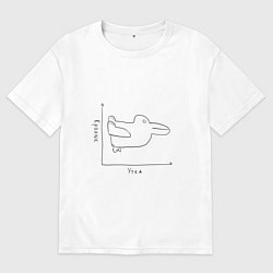 Футболка оверсайз мужская Утка - кролик, цвет: белый