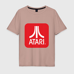 Футболка оверсайз мужская Atari logo, цвет: пыльно-розовый