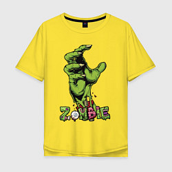 Футболка оверсайз мужская Zombie green hand, цвет: желтый
