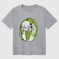 Футболка оверсайз мужская Капуста-Нахида, цвет: меланж