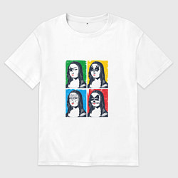 Футболка оверсайз мужская Kiss Mona Lisa, цвет: белый