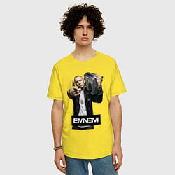 Футболка оверсайз мужская Eminem boombox, цвет: желтый — фото 2