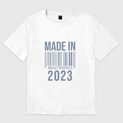 Футболка оверсайз мужская Made in 2023, цвет: белый