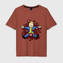 Футболка оверсайз мужская Vault boy caps, цвет: кирпичный