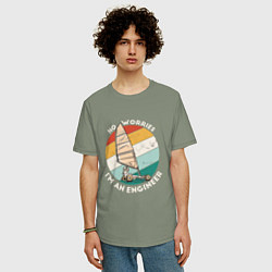 Футболка оверсайз мужская Не беспокойтесь, я инженер, цвет: авокадо — фото 2