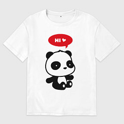 Футболка оверсайз мужская Милый маленький пандёныш, цвет: белый