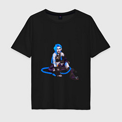 Мужская футболка оверсайз Jinx сидит показывает язык