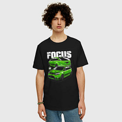 Футболка оверсайз мужская Ford Focus art, цвет: черный — фото 2