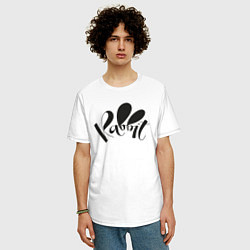 Футболка оверсайз мужская Надпись Rabbit, цвет: белый — фото 2
