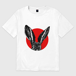 Футболка оверсайз мужская Rabbit ears, цвет: белый