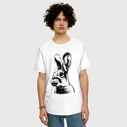 Футболка оверсайз мужская Wild rabbit, цвет: белый — фото 2