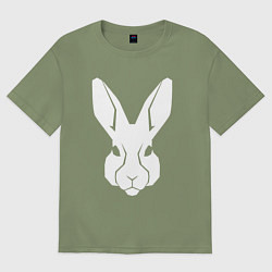 Футболка оверсайз мужская White rabbit head, цвет: авокадо