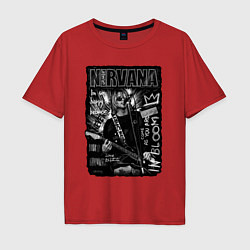 Футболка оверсайз мужская Nirvana grunge 2022, цвет: красный