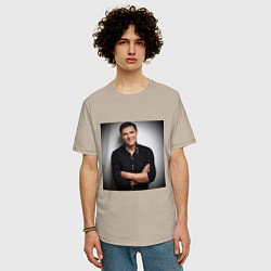 Футболка оверсайз мужская Юра Шатунов, цвет: миндальный — фото 2