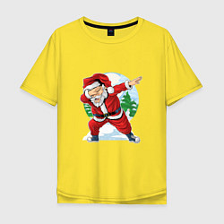 Футболка оверсайз мужская Dabbing Santa day, цвет: желтый