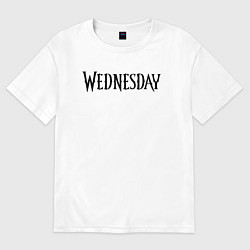 Футболка оверсайз мужская Logo black Wednesday, цвет: белый