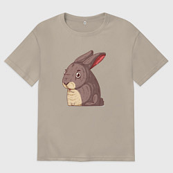 Мужская футболка оверсайз Забавный зайка