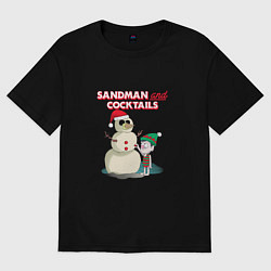Футболка оверсайз мужская Sandman and cocktails, цвет: черный