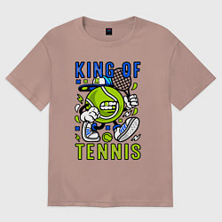 Футболка оверсайз мужская Король тенниса мяч с ракеткой, цвет: пыльно-розовый