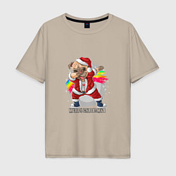 Мужская футболка оверсайз Dog christmas