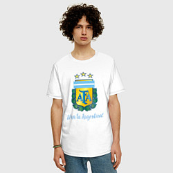 Футболка оверсайз мужская Эмблема федерации футбола Аргентины, цвет: белый — фото 2
