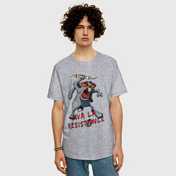 Футболка оверсайз мужская La resistance, цвет: меланж — фото 2