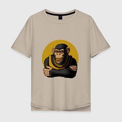 Мужская футболка оверсайз Реальный шимпанзе