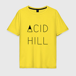 Футболка оверсайз мужская Acid hill black, цвет: желтый