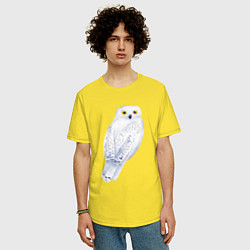 Футболка оверсайз мужская Белая полярная сова, цвет: желтый — фото 2