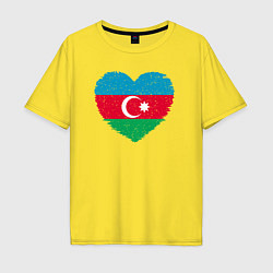 Футболка оверсайз мужская Сердце Азербайджана, цвет: желтый
