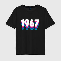 Футболка оверсайз мужская Made in 1967 vintage art, цвет: черный