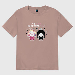 Футболка оверсайз мужская Nevermore Уэнздей и Энид Синклер, цвет: пыльно-розовый