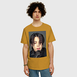 Футболка оверсайз мужская Handsome Jimin, цвет: горчичный — фото 2
